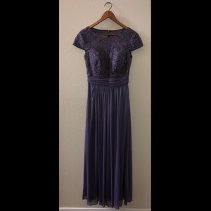 Alex Evening’s Purple Gown with sheer top